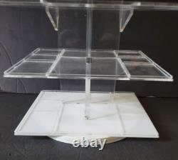 RARE VTG Hagen Renaker Acrylic/Lucite Revolving Display 7 Shelves 24 Tall