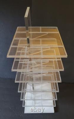 RARE VTG Hagen Renaker Acrylic/Lucite Revolving Display 7 Shelves 24 Tall