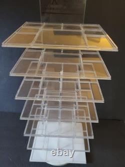 RARE VTG Hagen Renaker Acrylic/Lucite Revolving Display 7 Shelves 24 Tall