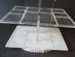 RARE VTG Hagen Renaker Acrylic/Lucite Revolving Display 7 Shelves 24 Tall