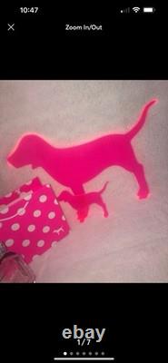 RARE Victoria's Secret Pink Plexi Glass Dogs Display Pups
