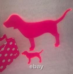 RARE Victoria's Secret Pink Plexi Glass Dogs Display Pups