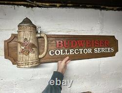 RARE Vintage 1970s Budweiser Stein Collector Series Store Display Beer Sign 36