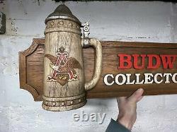 RARE Vintage 1970s Budweiser Stein Collector Series Store Display Beer Sign 36