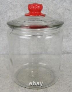 RARE Vintage General Store TOM'S Peanut Glass Candy Jar w Lid