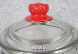 RARE Vintage General Store TOM'S Peanut Glass Candy Jar w Lid