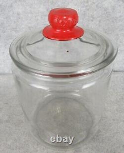 RARE Vintage General Store TOM'S Peanut Glass Candy Jar w Lid