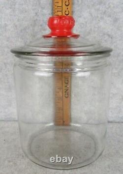 RARE Vintage General Store TOM'S Peanut Glass Candy Jar w Lid