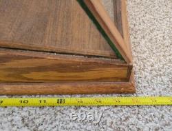 RARE Vintage Wahl Pen And Pencil Counter Top Glass And Wood Display Case