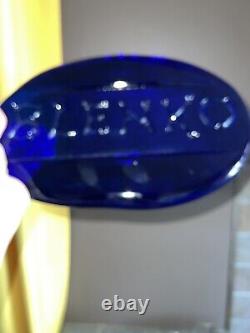 RARER Cobalt BLUE Glass STORE DISPLAY Advertising Dealer Display Sign Heavier