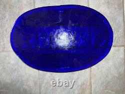 RARER Cobalt BLUE Glass STORE DISPLAY Advertising Dealer Display Sign Heavier