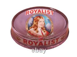 ROYALIST Antique CIGAR Advertising Glass Change Receiver Tray BRUNHOFF MFG OHIO
