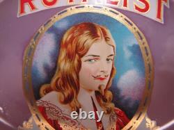 ROYALIST Antique CIGAR Advertising Glass Change Receiver Tray BRUNHOFF MFG OHIO
