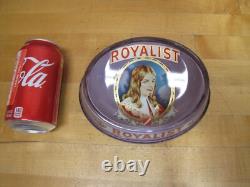 ROYALIST Antique CIGAR Advertising Glass Change Receiver Tray BRUNHOFF MFG OHIO