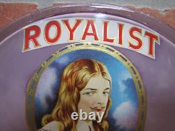 ROYALIST Antique CIGAR Advertising Glass Change Receiver Tray BRUNHOFF MFG OHIO