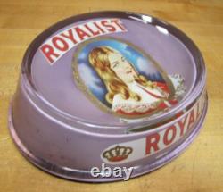 ROYALIST Antique CIGAR Advertising Glass Change Receiver Tray BRUNHOFF MFG OHIO