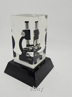 Rare 1950s MCM Promo Advertising Lab Lucite Microscope Promotional Sales Display
