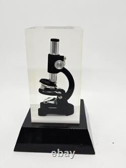 Rare 1950s MCM Promo Advertising Lab Lucite Microscope Promotional Sales Display