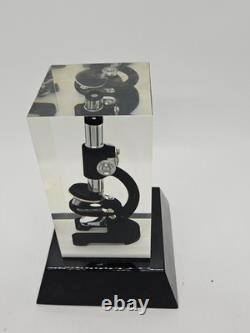 Rare 1950s MCM Promo Advertising Lab Lucite Microscope Promotional Sales Display
