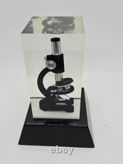 Rare 1950s MCM Promo Advertising Lab Lucite Microscope Promotional Sales Display
