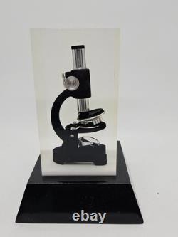 Rare 1950s MCM Promo Advertising Lab Lucite Microscope Promotional Sales Display