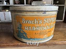 Rare 5-lb Batch's Marshmallows Tin Country Store Display withglass lid Starlight