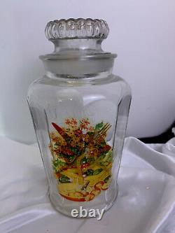 Rare Antique 1920's Bunte Candy Jar Country Store Display Glass 12 As Is