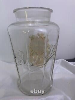 Rare Antique 1920's Bunte Candy Jar Country Store Display Glass 12 As Is