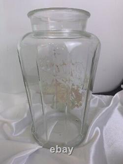 Rare Antique 1920's Bunte Candy Jar Country Store Display Glass 12 As Is