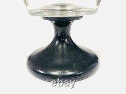 Rare Antique Tiffin Apothecary Glass Jar Store Display Black Bullet Lid Base