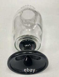 Rare Antique Tiffin Apothecary Glass Jar Store Display Black Bullet Lid Base