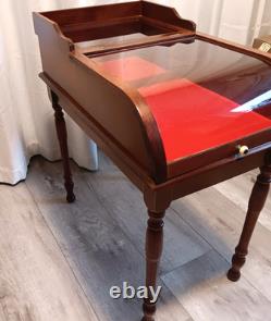 Rare Antique Victorian Wood & Curved Glass Showcase/General Store Display Case