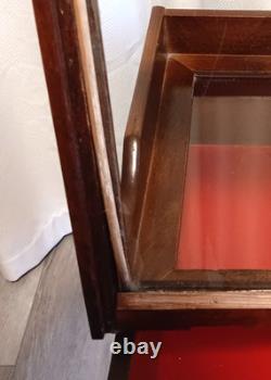 Rare Antique Victorian Wood & Curved Glass Showcase/General Store Display Case