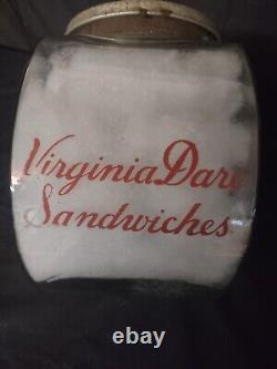 Rare Antique Virginia Dare Sandwich Glass Store Counter Display Advertising Jar