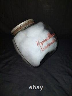 Rare Antique Virginia Dare Sandwich Glass Store Counter Display Advertising Jar