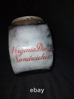 Rare Antique Virginia Dare Sandwich Glass Store Counter Display Advertising Jar