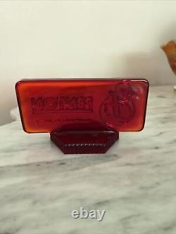 Rare Fenton Art Glass Ruby Red Amberina Store Display Dealer Sign Logo