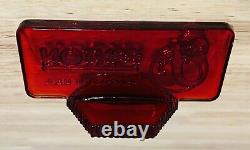 Rare Fenton Art Glass Ruby Red Amberina Store Display Dealer Sign Logo