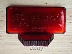 Rare Fenton Art Glass Ruby Red Amberina Store Display Dealer Sign Logo