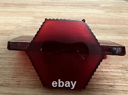 Rare Fenton Art Glass Ruby Red Amberina Store Display Dealer Sign Logo