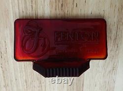 Rare Fenton Art Glass Ruby Red Amberina Store Display Dealer Sign Logo