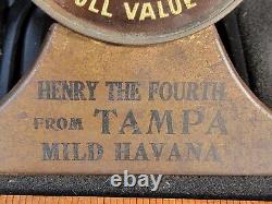Rare Henry The 4th Cigar Store Glass Box Display Tampa Havana Fourth Key Klips