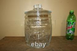 Rare Original 1930's Planters Peanuts Glass Store Display Nuts Candy Jar Sign