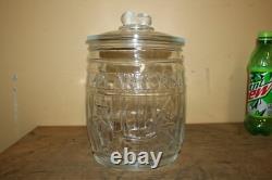 Rare Original 1930's Planters Peanuts Glass Store Display Nuts Candy Jar Sign