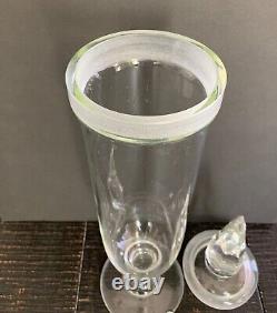 Rare Pedestal Form Glass Apothecary Jar Drug Store Candy Display
