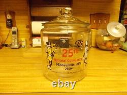 Rare Planters Peanuts Pal's 2004 Clear Glass Mr Peanut Store Counter Display Jar