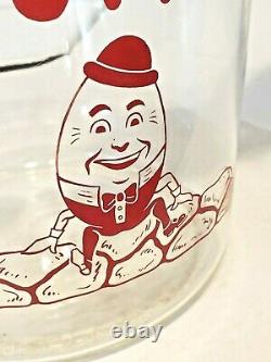 Rare Vintage 1950's Humpty Dumpty Glass Store Display Jar 2 1/2 Gallon Chips