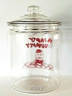 Rare Vintage 1950's Humpty Dumpty Glass Store Display Jar 2 1/2 Gallon Chips