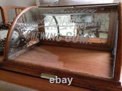 Rare Vintage Late 1800's Chewing Gum Curved Glass Store Display Case