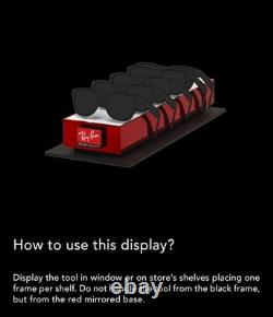Ray-ban Red Black Five Piece Logo Display Unit In Plexiglass Made In Italy (a)